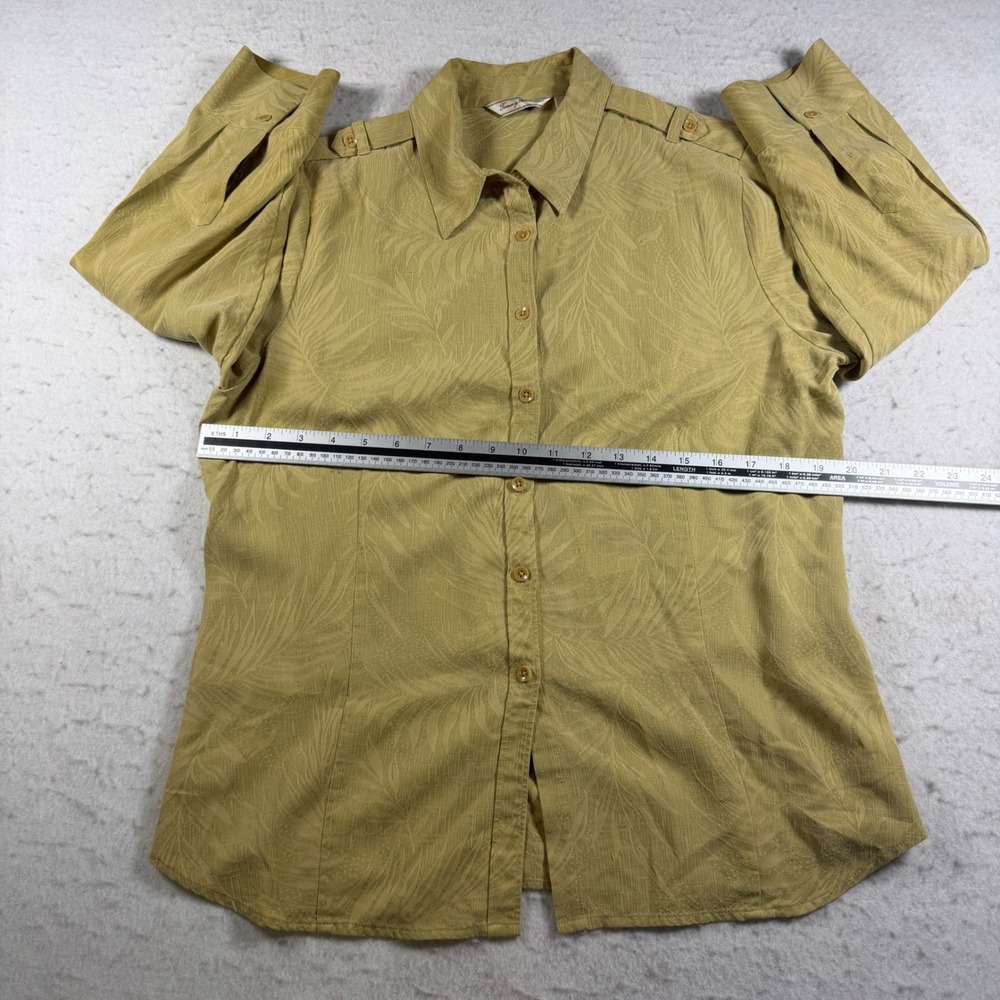 Tommy Bahama Womens Silk 2 Piece Pant Set Tropical Jacquard Tan Size L 12/14 - Picture 4 of 12